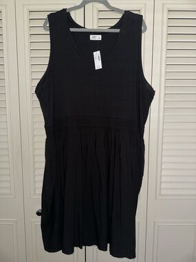Maurice’s Size 3X Black Mixed Media Skater Dress with Pockets - NEW